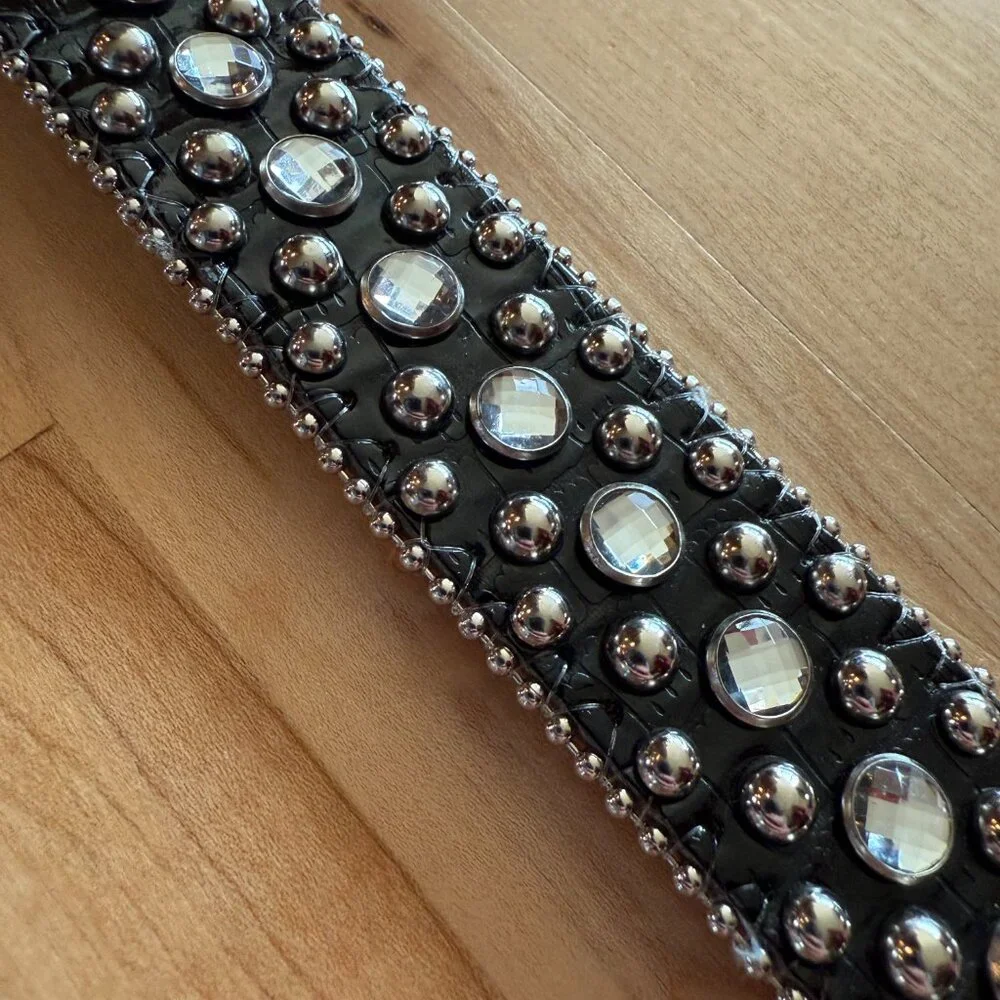 Black & Rhinestone Belt